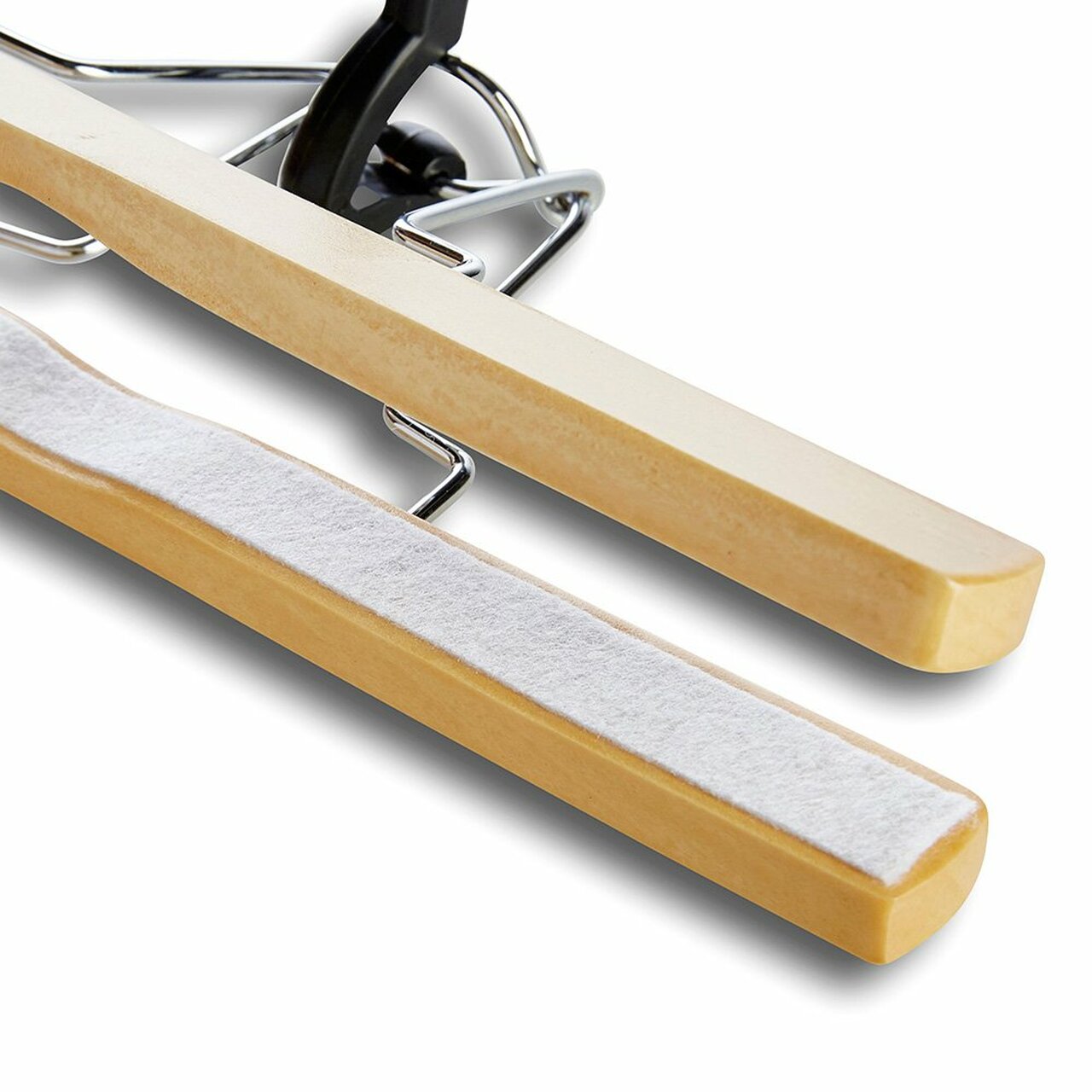 Cintre en bois pour pantalon/jupe avec doublure en velours – 25 cm – Image 5