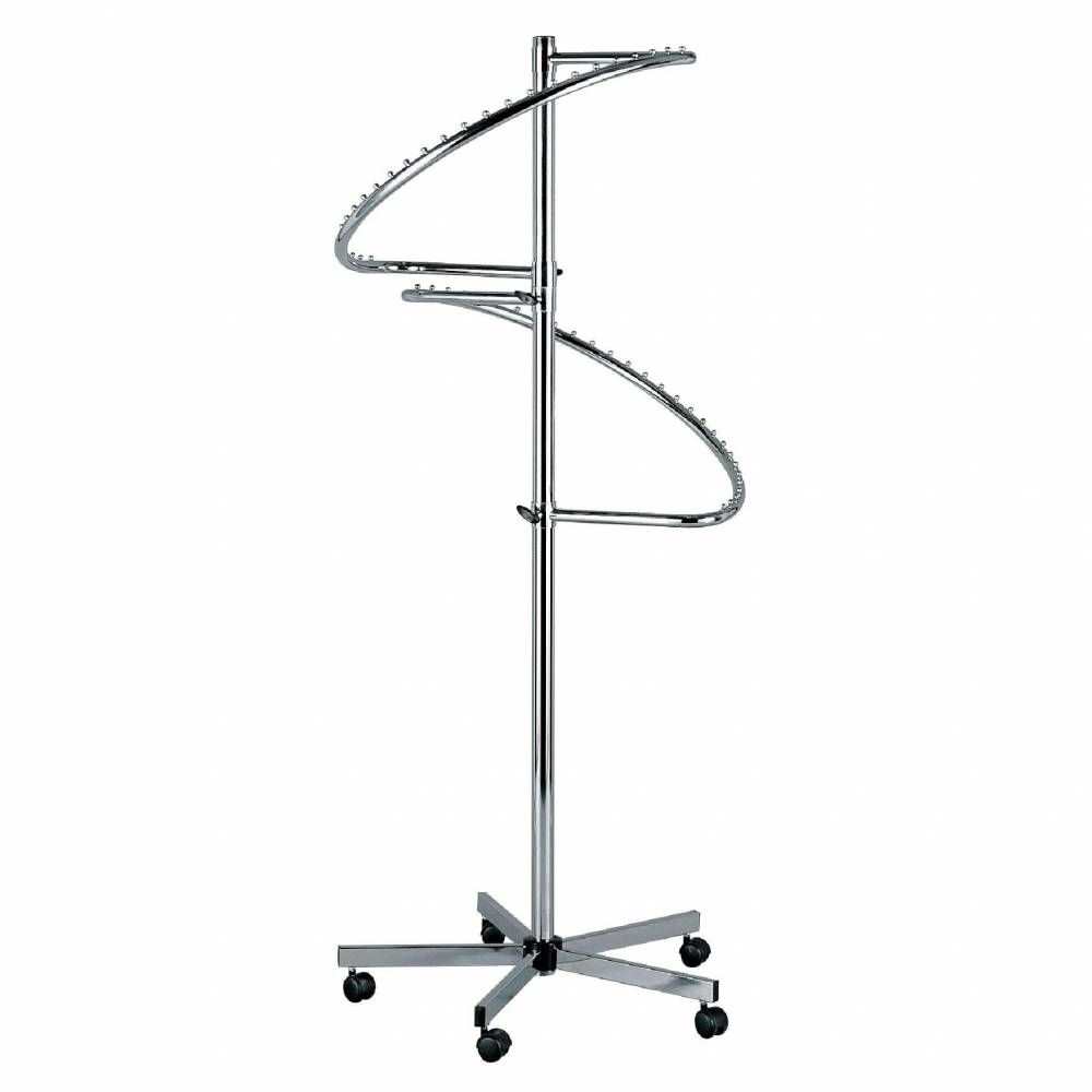 Présentoir à vêtements en spirale en métal