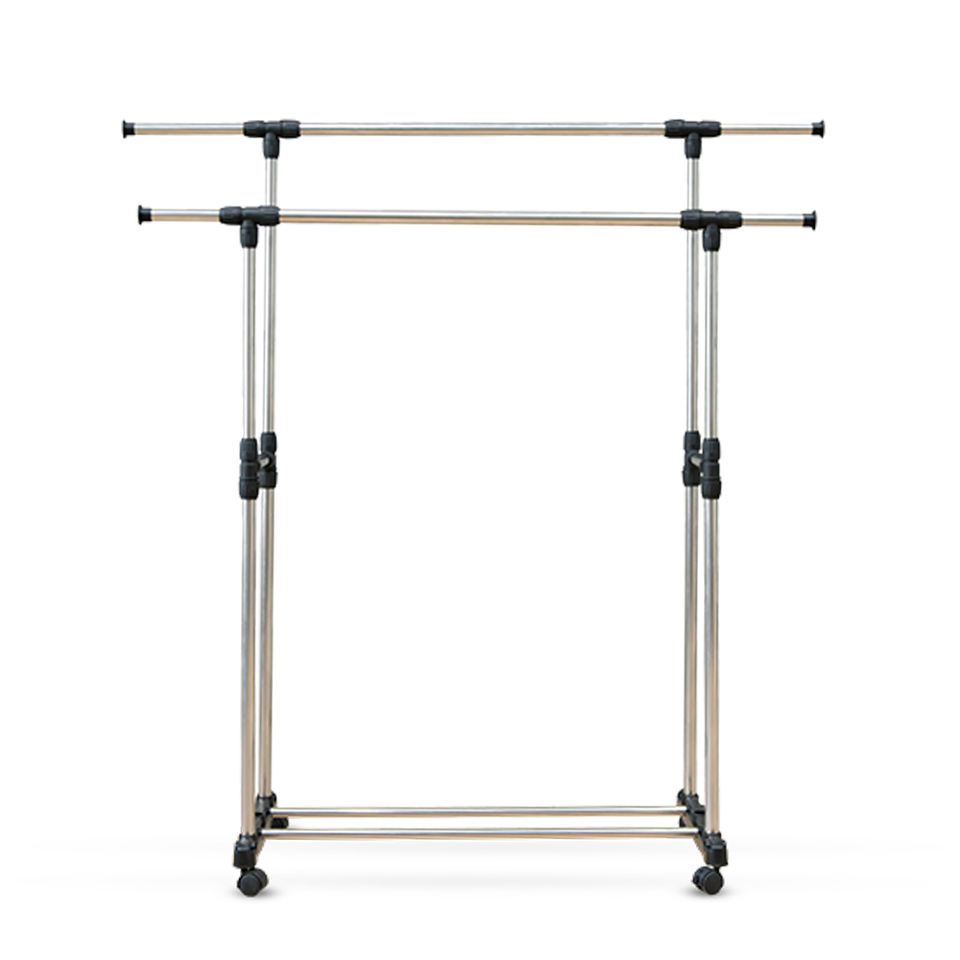 Présentoir Double Métal + plastique pour vêtements