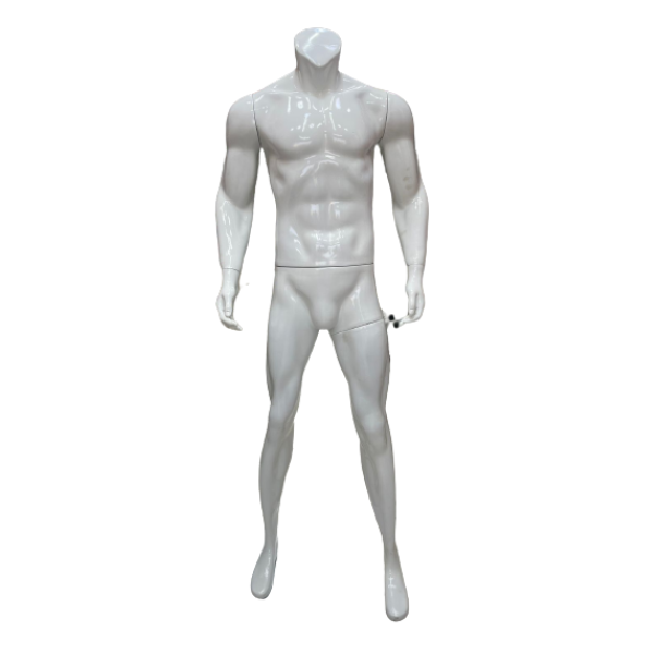 Mannequin Homme Ronaldo– blanc– Polyester – Sans tête